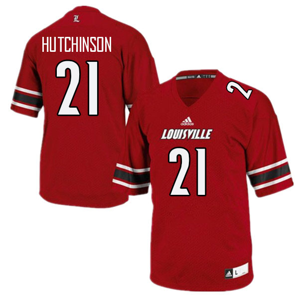 Men #21 D'Angelo Hutchinson Louisville Cardinals College Football Jerseys Stitched Sale-Red